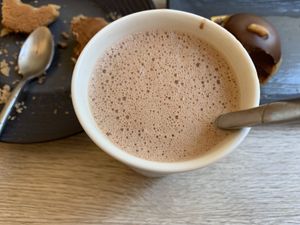 Hot chocolate  at Amour Patisserie Vegetale in Nice