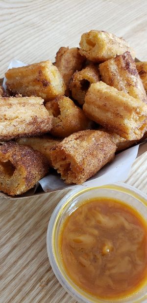 Churros and caramel sauce at Tacotarian - Southwest LV in Las Vegas