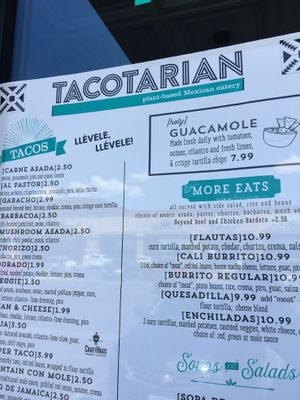 Food Menu at Tacotarian - Southwest LV in Las Vegas