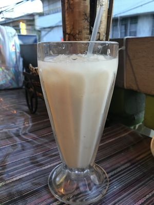 Horchata is very sweet and syrupy, I wouldn’t recommend this one! at Authenic Flavors in San Ignacio
