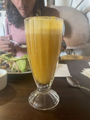Passionfruit kombucha  at Green Falafel in Cusco