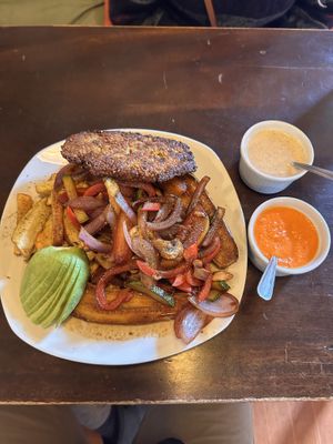 Vegan green grill  at Green Falafel in Cusco