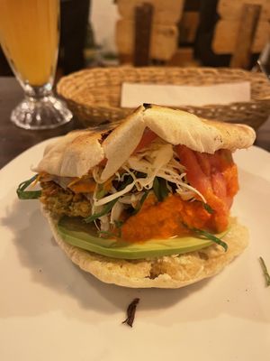 Vegan mega vegano pita  at Green Falafel in Cusco