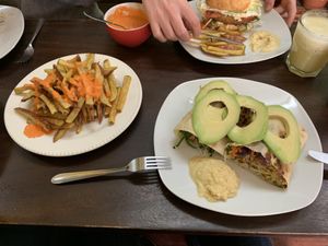 fries and durum  at Green Falafel in Cusco