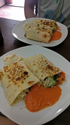 Durum Mega Vegano at Green Falafel in Cusco