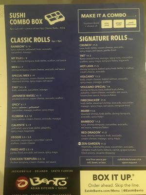 Sushi rolls  at Bento - South Side in Jacksonville