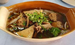 Thai boat noodles
Photo Credit to Ms Veron Wong at Ru Yi Bao Vege Cafe  in Johor Bahru