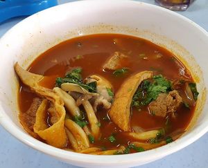 Tom Yam soup w/o rice
Photo Credit to Ms Veron Wong at Ru Yi Bao Vege Cafe  in Johor Bahru