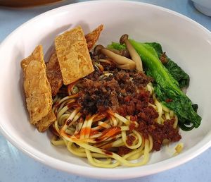 Mushroom noodles
Photo Credit to Ms Veron Wong at Ru Yi Bao Vege Cafe  in Johor Bahru