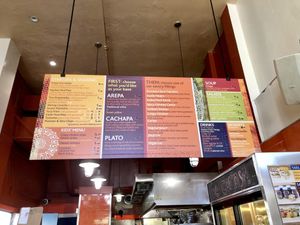 Menu.  at Pica Pica Arepa Kitchen in San Francisco