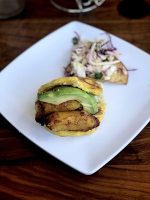 Arepa with plantains.  at Pica Pica Arepa Kitchen in San Francisco