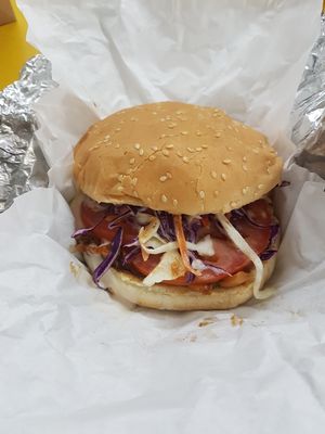 Vegan pulled jackfruit burger at SolBowl in Parramatta