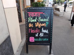 Vegan ad at Masala in Zurich