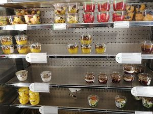 Fruit pots at Pret A Manger - Waterloo Station in South East London