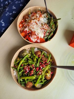 vegan (bottom) and vegetarian (top) bowls from Esszimmer at Esszimmer in Tubingen