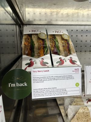 Very merry lunch Xmas sandwich   at Pret A Manger - Wandsworth in South West London
