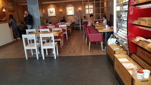 Inside seating at Pret A Manger - Wandsworth in South West London