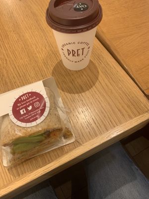 breakfast  at Pret A Manger - Waverley Station in Edinburgh