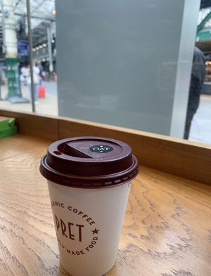 oat latte  at Pret A Manger - Waverley Station in Edinburgh