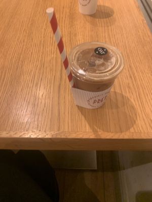 iced latte  at Pret A Manger - Waverley Station in Edinburgh