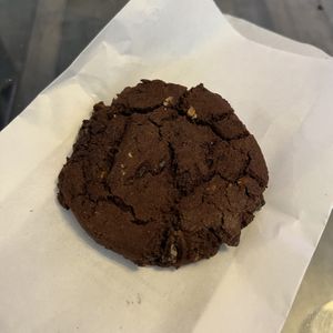 Vegan Dark Chocolate and Almond Cookie  at Pret A Manger - Waverley Station in Edinburgh