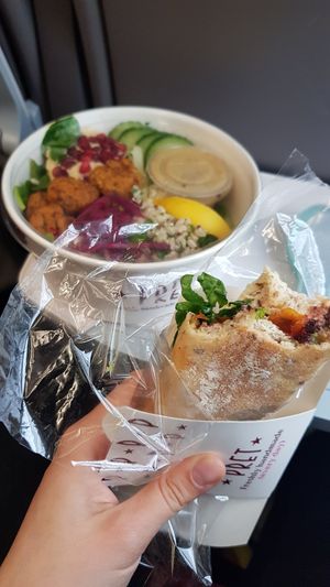 box and sandwich at Pret A Manger - Waverley Station in Edinburgh