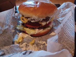 Respect burger at Lilla Huset in Uppsala