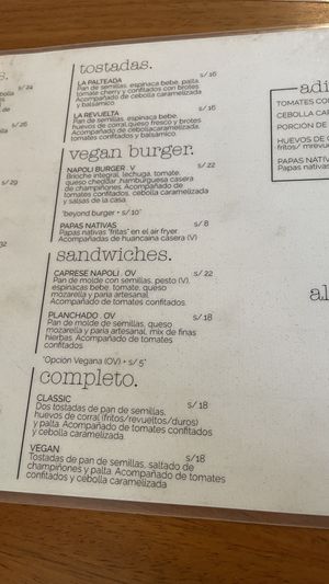 Carta  at Napoli Artisan Gelato  in Lima