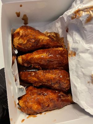 Ole dirty honee bbq wings  at B & B Wings & Things in Middletown