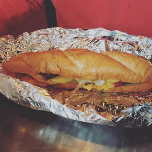 Vegan Philly cheesesteak sooo good at B & B Wings & Things in Middletown