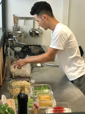 The chef told that the noodles are fresh hand-made. at Syuan Noodles and Coffee 小有名堂 - Xiǎo Yǒu Míng Táng in Chiayi