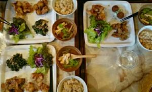 Lunch plates  at Nagi Shokudo in Kamakura