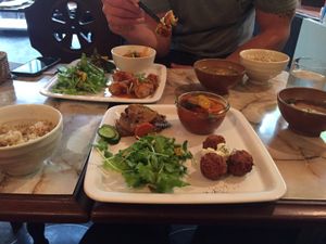 Nagi lunch plate  at Nagi Shokudo in Kamakura