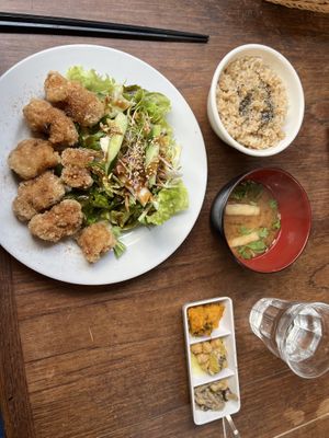 Soy meat plate! Simply the best. Especially the rice    at Nagi Shokudo in Kamakura