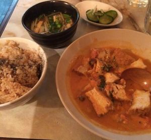 tomato coconut soup! at Nagi Shokudo in Kamakura