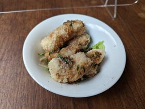 Fried soy meat with Korean soy sauce at Nagi Shokudo in Kamakura