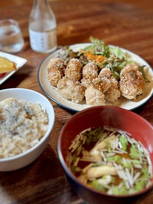 Fried Soy Meat Dinner Special   at Nagi Shokudo in Kamakura