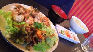 Deep-fried soy meat lunch at Nagi Shokudo in Kamakura