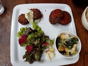 falafal, tofu and mushrooms, etc at Nagi Shokudo in Kamakura