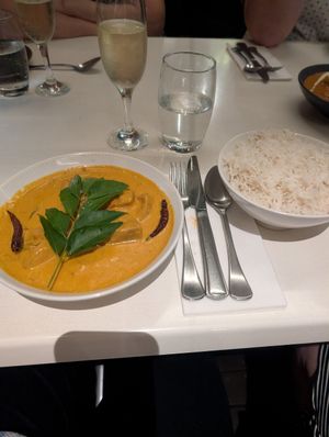 Creamy (Vegan) Jackfruit Curry with Coconut Rice, so delicious I could have had seconds! at Hanuman in Darwin