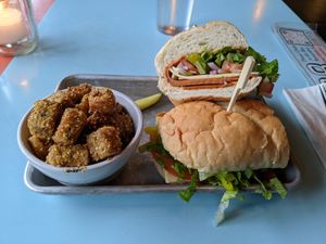 Cornmeal Breaded Tempeh, Italian Sub at The Bye and Bye in Portland
