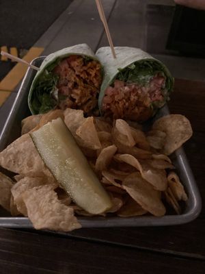 Buffalo soy curl wrap at The Bye and Bye in Portland