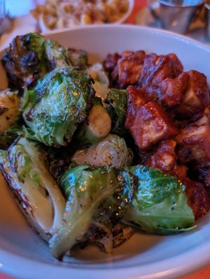 BBQ tofu and Brussels at The Bye and Bye in Portland