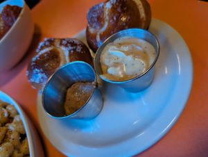 Pretzel w/dips at The Bye and Bye in Portland