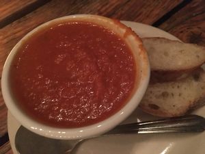 Tomato-Carrot-Ginger Soup at The Bye and Bye in Portland