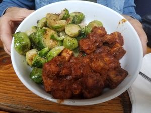 BBQ Brussel bowl  at The Bye and Bye in Portland