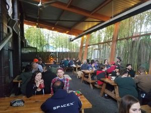 Outside patio seating at The Bye and Bye in Portland
