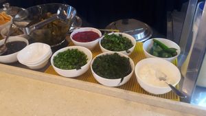 Free condiments for salad at Broccoli in Tashkent