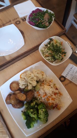 Ou food. About 55'000 som at Broccoli in Tashkent