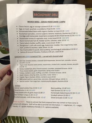 Broadway Deli Menu  at Broadway Deli  in Broadway